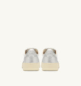 MEDALIST LOW BICOLOR SNEAKERS IN WHITE AND SILVER LEATHER (WOMAN)