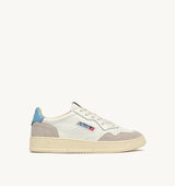 MEDALIST LOW SNEAKERS IN WHITE AND FORGET ME NOT SUEDE AND LEATHER (WOMAN)