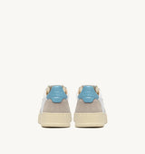 MEDALIST LOW SNEAKERS IN WHITE AND FORGET ME NOT SUEDE AND LEATHER (WOMAN)