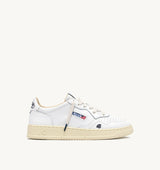 MEDALIST LOW SNEAKERS IN WHITE LEATHER WITH SPACE BLUE DETAILS (WOMAN)