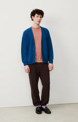 MEN'S CARDIGAN CRASHWAY - BLEU DE PRUSSE CHINE