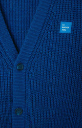 MEN'S CARDIGAN CRASHWAY - BLEU DE PRUSSE CHINE
