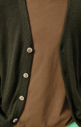 MEN'S CARDIGAN FALYDAY - ALGUE CHINE NOIR