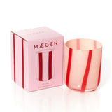 Maegen Atina Stripe Drinking Glass - Pink/Red