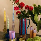 Maegen Stripe Jug - Light Blue & Red