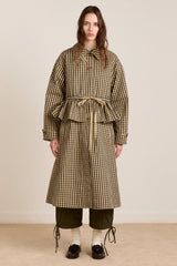 Myrtle Trench Coat - Navy Gingham