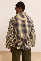 Myrtle Trench Coat - Navy Gingham