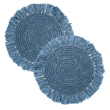 NATURAL MEADOW RAFFIA PLACEMATS BLUE 2PK