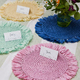 NATURAL MEADOW RAFFIA PLACEMATS BLUE 2PK