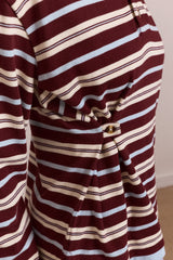 NOAH CINCH LAYERED RUGBY - CHOC STRIPE