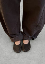 Naira Vintage Effect Brown Leather Ballet Flats