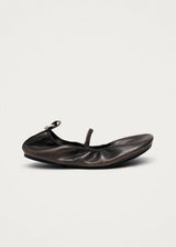 Naira Vintage Effect Brown Leather Ballet Flats