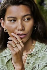 Oasis Goldplated Ring Round Green Heart