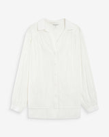 Oversized cotton shirt with puff sleeves ivoire Vibes