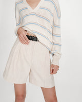 Oversized polo-collar sweater vanille Vaporetto