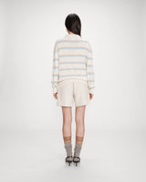 Oversized polo-collar sweater vanille Vaporetto