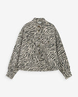 Oversized printed cotton shirt jacket zebre Vana