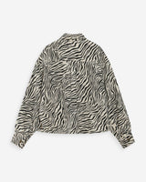 Oversized printed cotton shirt jacket zebre Vana