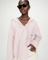 Oversized striped cotton shirt pivoine Vipera
