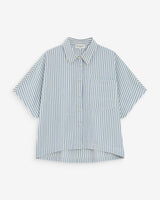 Oversized striped short-sleeve shirt bleuet Vercia