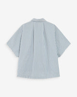 Oversized striped short-sleeve shirt bleuet Vercia