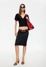 PLAY ON MIDI SKIRT - NOIR