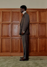 PLEATED SUIT TROUSER - ESPRESSO