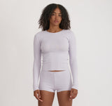 POINTELLE SHORTS - SOFT LILAC