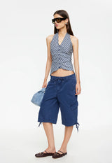 POWER HOUR HALTER - NAVY PLAID