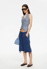 POWER HOUR HALTER - NAVY PLAID