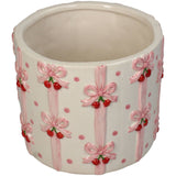 Planter Bow Cherry Dolomite Pink 13.5x13.5x11.2cm