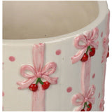 Planter Bow Cherry Dolomite Pink 13.5x13.5x11.2cm
