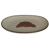Plate Croissant Stoneware Brown 21x12.5x2.5cm