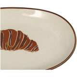Plate Croissant Stoneware Brown 21x12.5x2.5cm