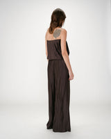 Pleated wide-leg pants with adjustable waist chocolat Wonka