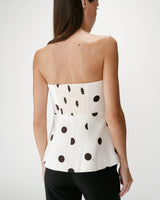 Polka dot peplum bustier ecru Wixie