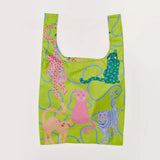 Lime Arty Cats Reusable Bag