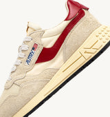 REELWIND LOW SNEAKERS IN ECRU AND RED NYLON AND SUEDE (WOMAN)