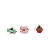 Glitter rings (set of 3) - Ladybird