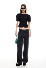 RISING JEAN - WASHED ONYX