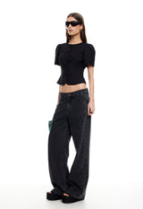 RISING JEAN - WASHED ONYX