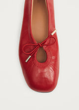 Rosalind Red Leather Ballet Flats