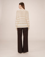 STRIPED SWEATER VANILLA SAND
