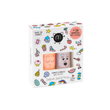 SET 2 NAIL POLISHES + 24 NAILSTICKERS FLAMINGO POLLY