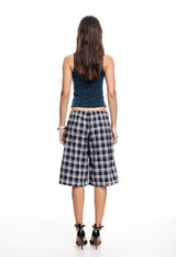 SEVIGNEY LONG SHORT - NAVY CHECK