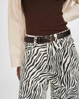 High-waist loose printed jeans zebre Socca