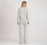 SOFT KNIT STRAIGHT LEG PANTS - MISTY GREY MELANGE
