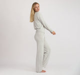 SOFT KNIT STRAIGHT LEG PANTS - MISTY GREY MELANGE