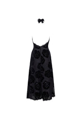 STARS ALIGN MIDI DRESS - BURNT NOIR ROSE