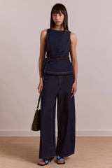 STRAIGHT LEG AUGUSTA JEANS - DARK INDIGO